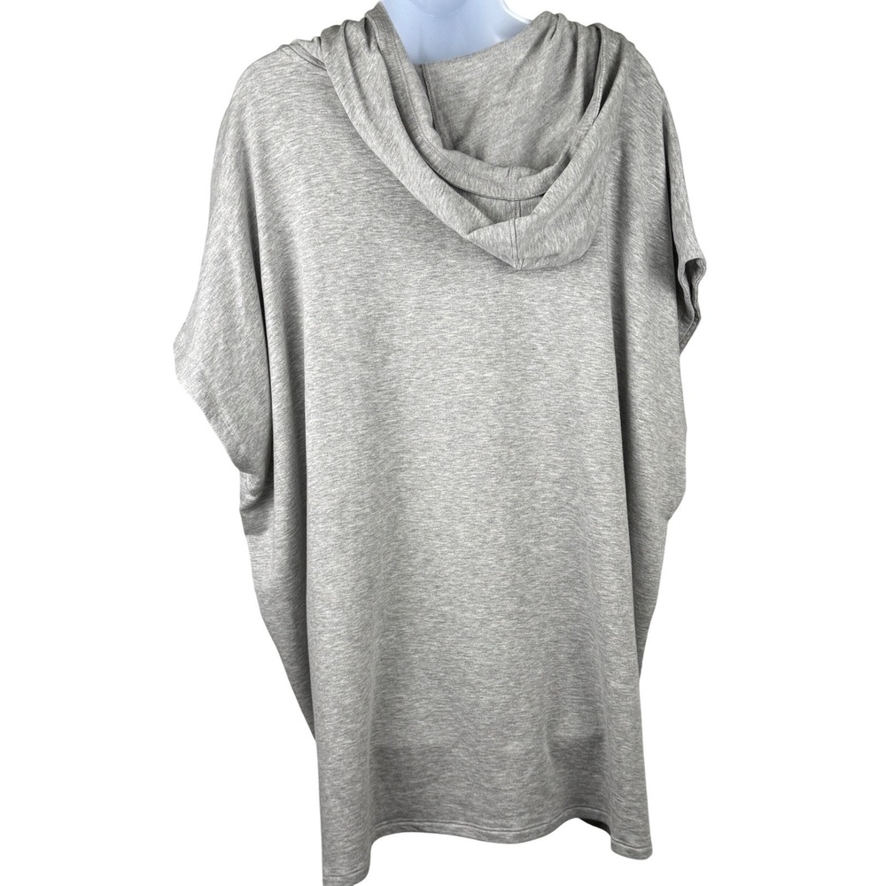 Eileen Fisher 3X Gray Hooded Poncho Top Short Sleeve Pullover Pockets - Picture 3 of 9